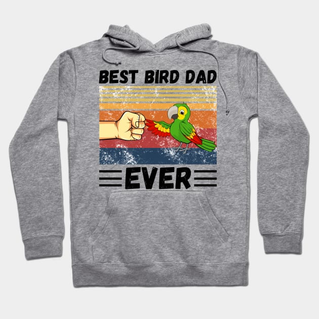 Best Bird Dad Ever, Bird Dad, Mens Parrot Dad Funny Parrot Enthusiast Birds Lover Hoodie by JustBeSatisfied